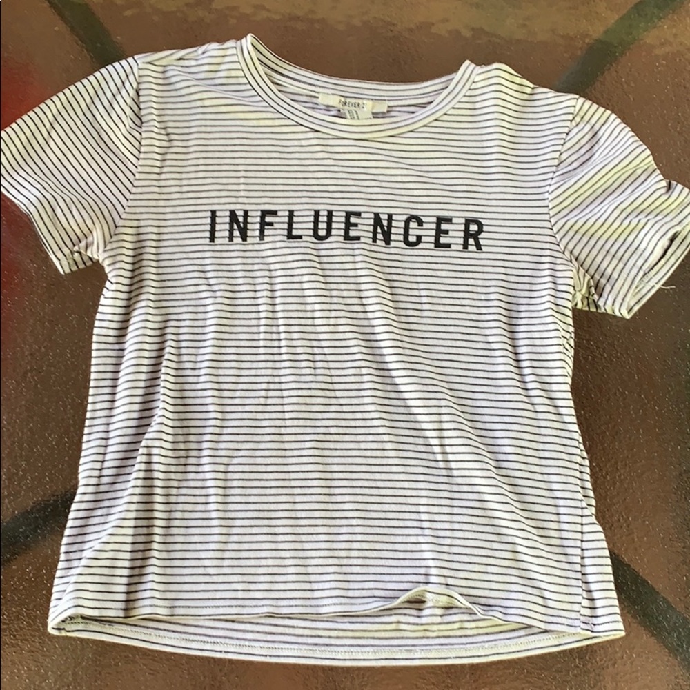 black and white striped tee shirt from forever 21